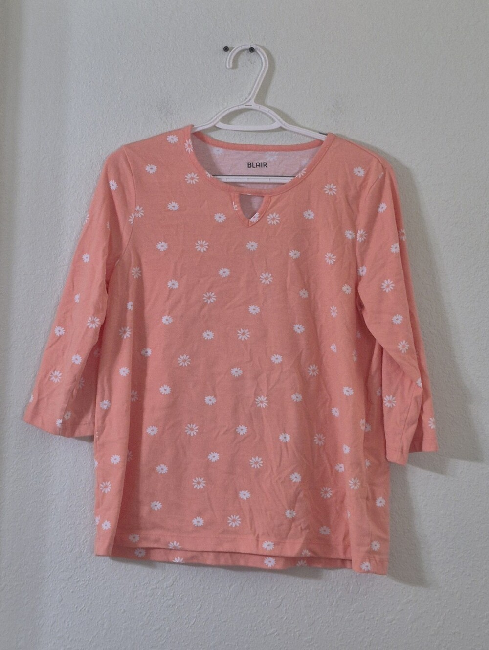 Blair Coral Pink Daisy Print Long Sleeve Tee